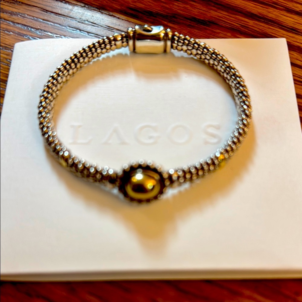 Lagos Silver and Gold Caviar Bracelet